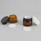 ظروف کرم آرایشی و بهداشتی Pet Amber Plastic Free BPA با درب مشکی